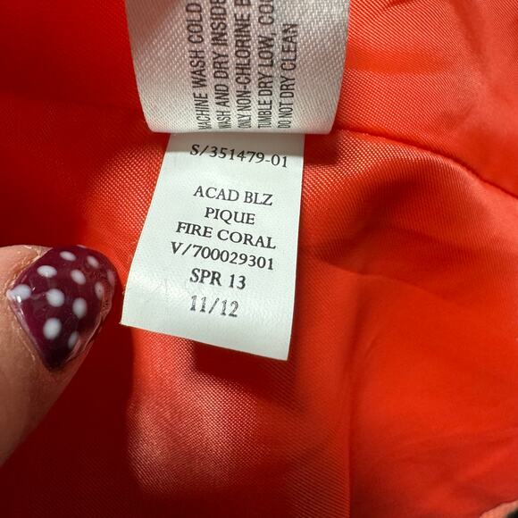 GAP Academy Lined Blazer, Coral with white Trim Accents Preppy Classic Blazer - Picture 10 of 10